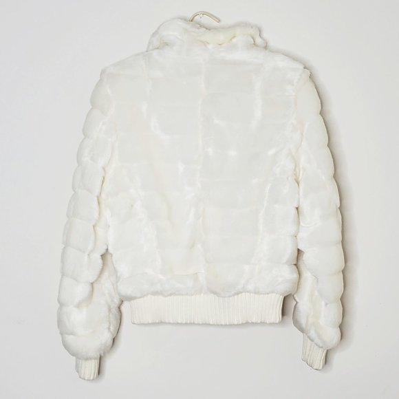 Jennyfer J Faux Fur Ivory Cream Jacket - Picture 3 of 9